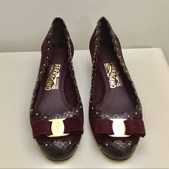 Salvatore Ferragamo Shoes - ❌❌❌SOLD❌❌❌Salvatore Ferragamo burgundy python vara